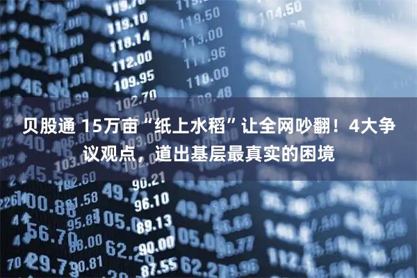 贝股通 15万亩“纸上水稻”让全网吵翻！4大争议观点，道出基层最真实的困境